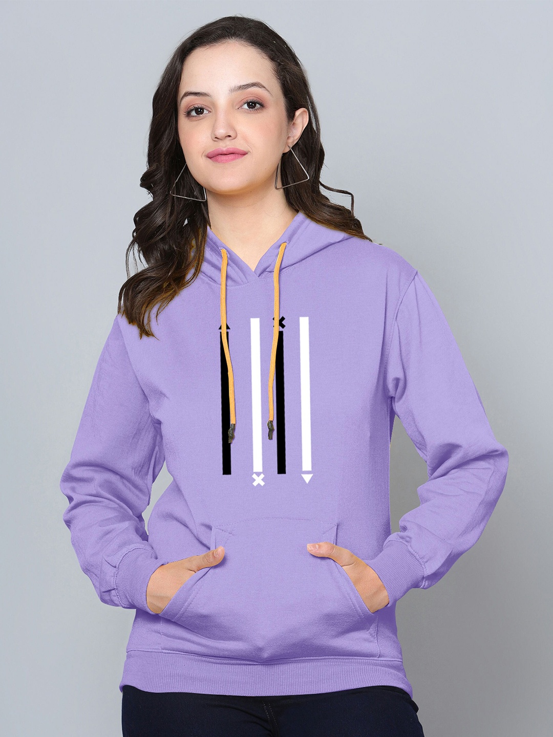 

Fashion And Youth Printed Hooded Fleece Sweatshirt, Lavender