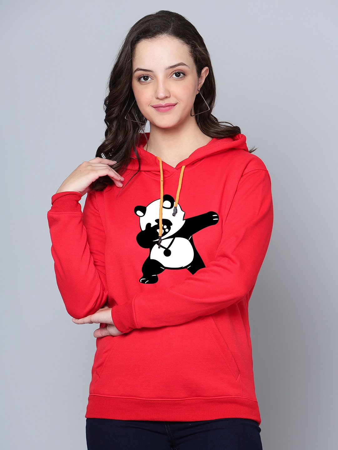 

Fashion And Youth Printed Hooded Fleece Sweatshirt, Red
