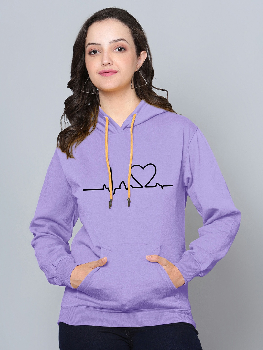 

Fashion And Youth Printed Hooded Fleece Sweatshirt, Lavender