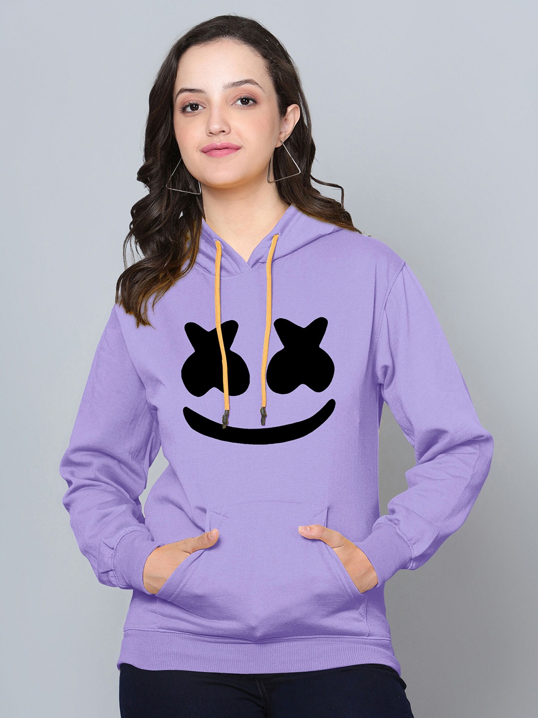 

Fashion And Youth Printed Hooded Fleece Sweatshirt, Lavender