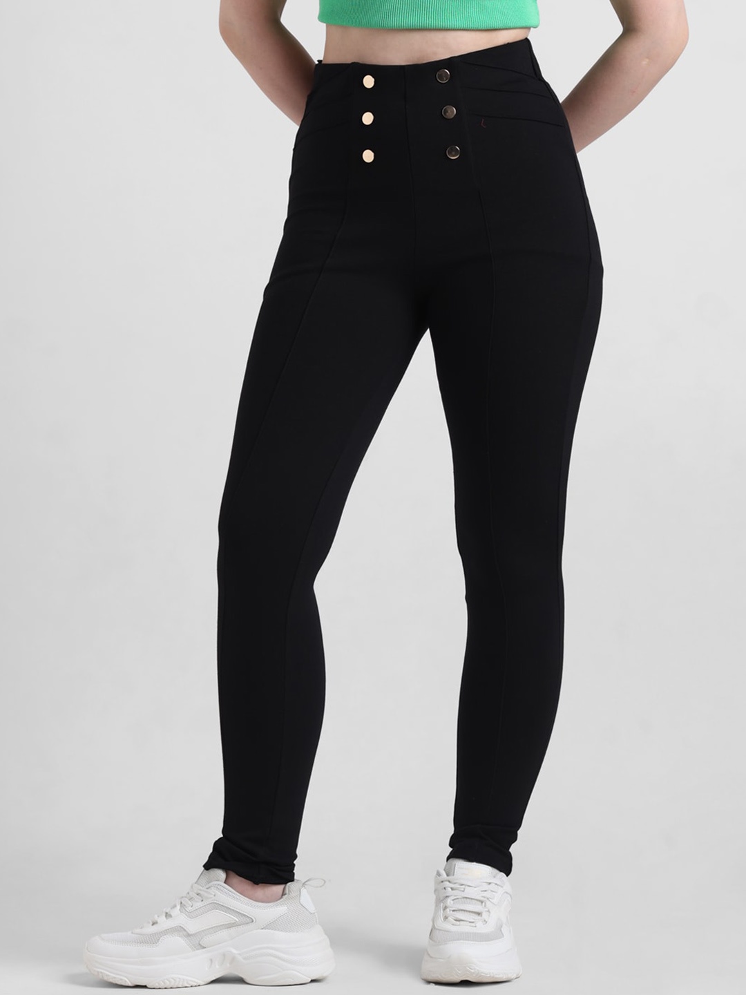 

ONLY Skinny Fit High-Rise Jeggings, Black