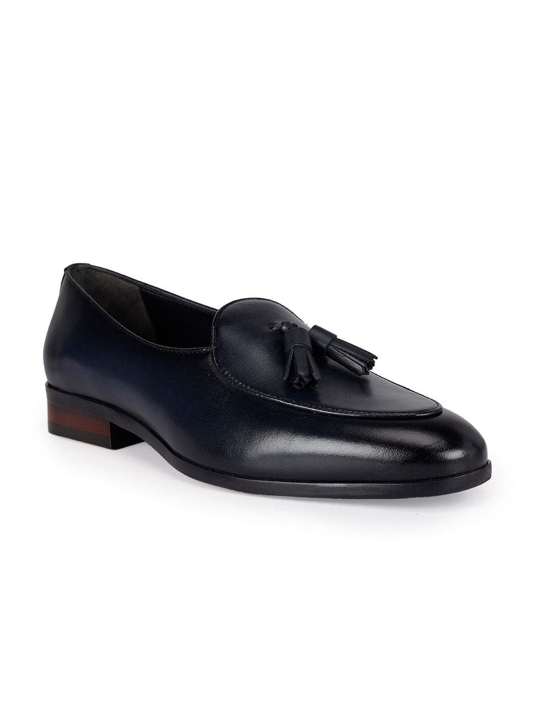 

ROSSO BRUNELLO Men Leather Formal Loafers, Navy blue