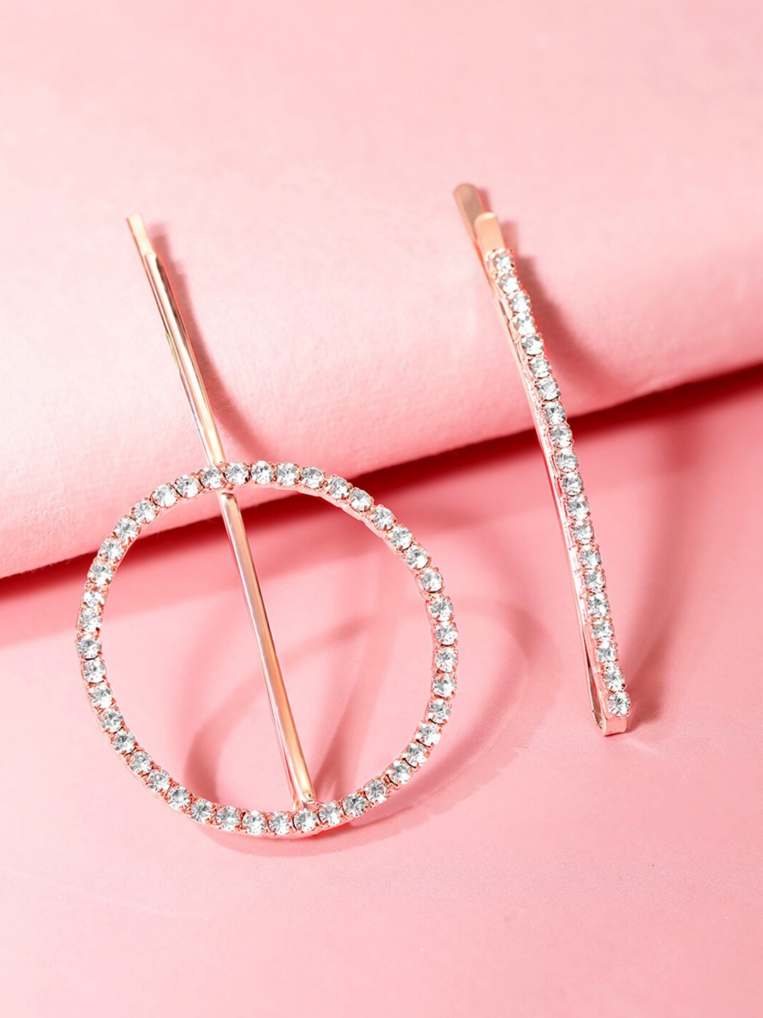 

Rubans Set of 2 Embellished Bobby Pins, Gold
