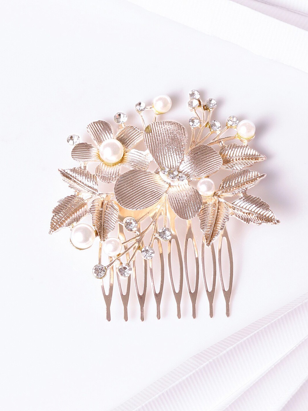 

Rubans Embellished Comb Pin, Gold