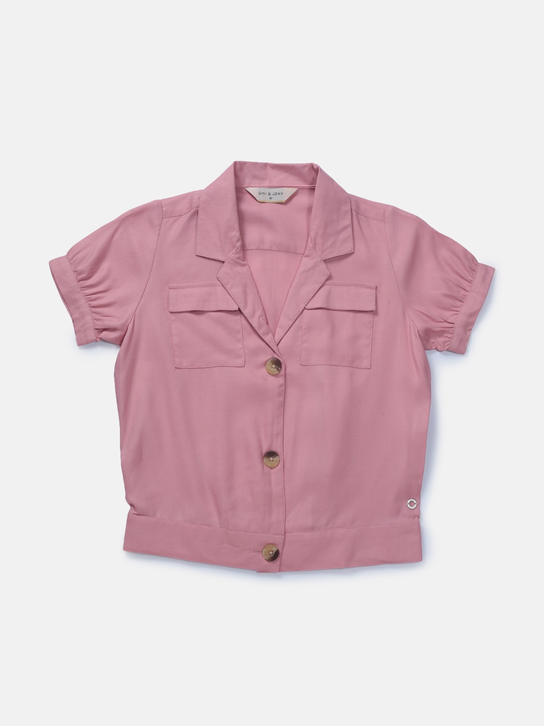 

Gini and Jony Girls Cotton Shirt Style Top, Pink