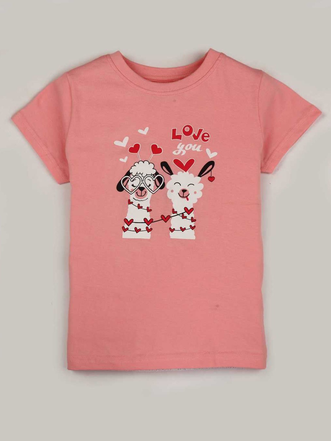 

Gini and Jony Girls Graphic Printed Cotton T-shirt, Pink