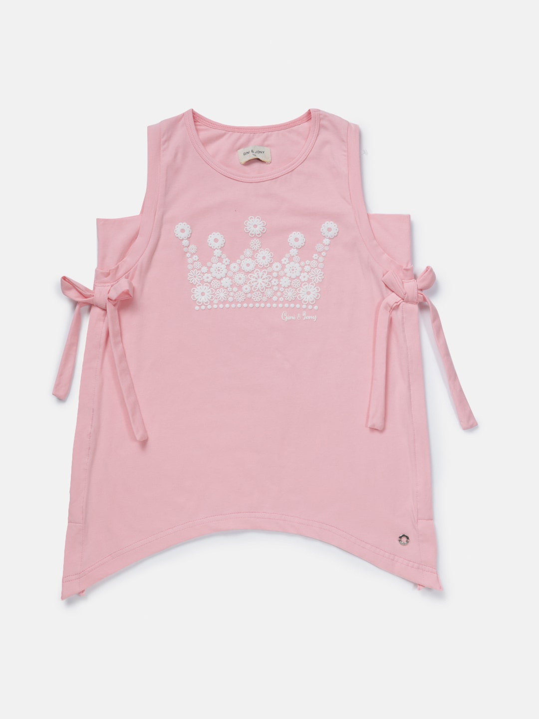 

Gini and Jony Girls Floral Printed Cotton Top, Pink