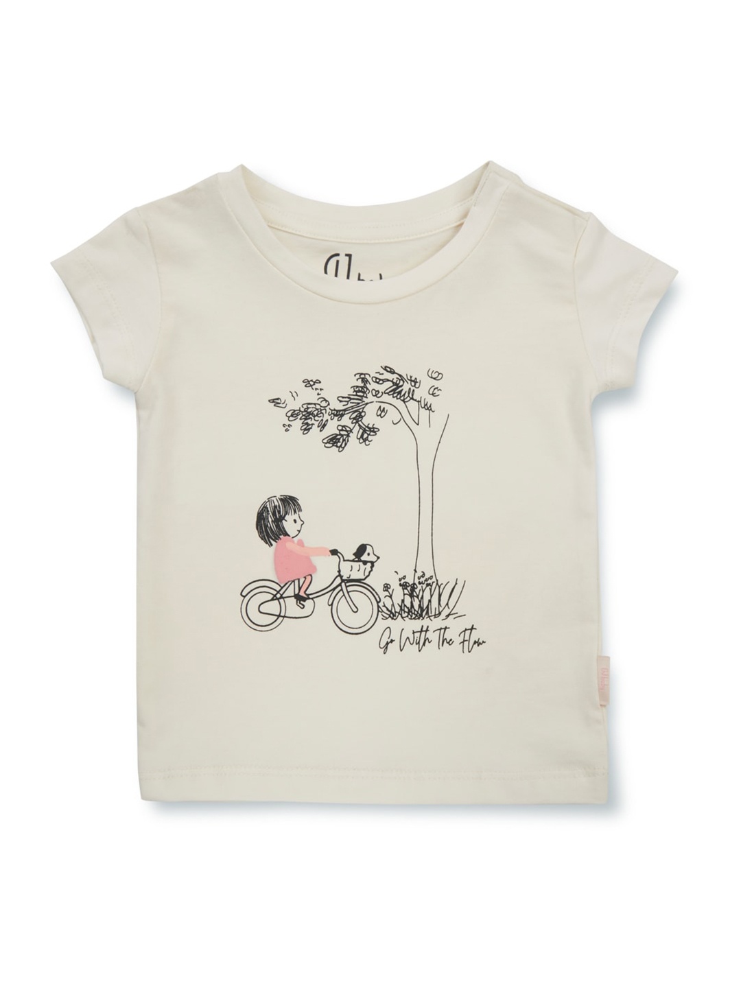 

GJ baby Girls Graphic Printed Cotton Top, Off white