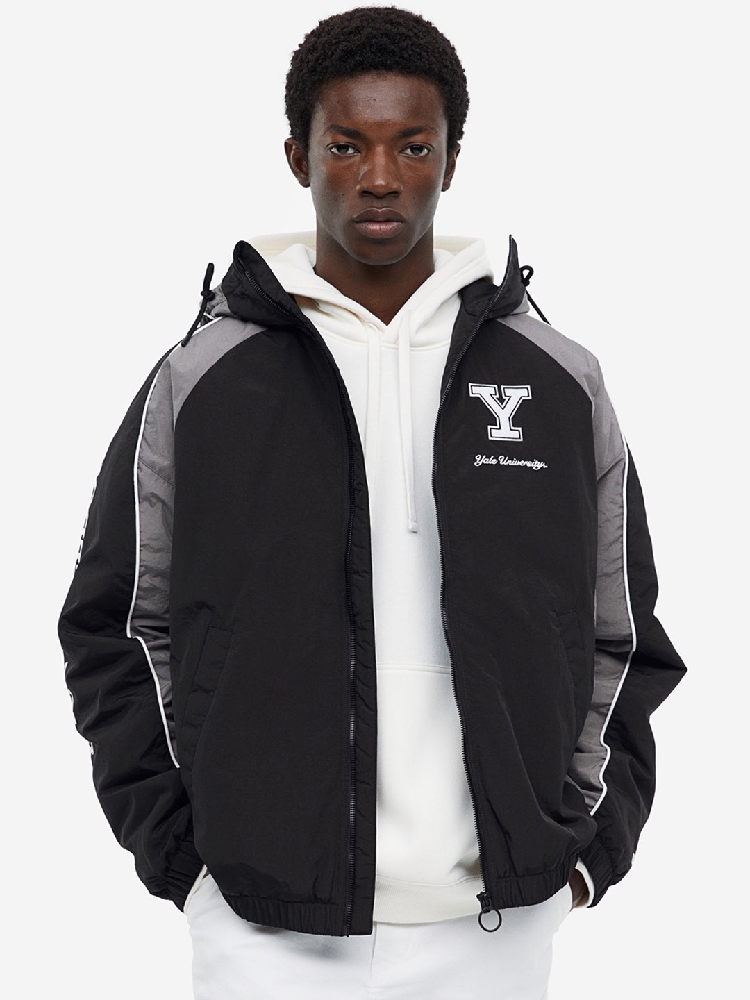 

H&M Hooded Track Jacket, Black