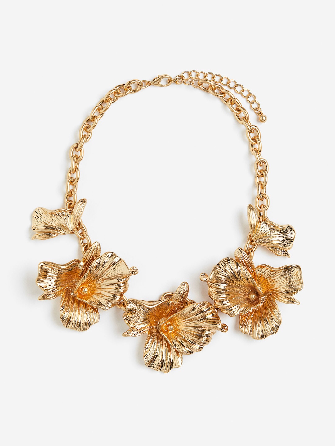 

H&M Flower-Detail Necklace, Gold
