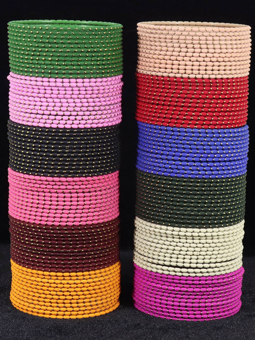 

NMII Set Of 144 Polka Dots Design Bangles, Yellow