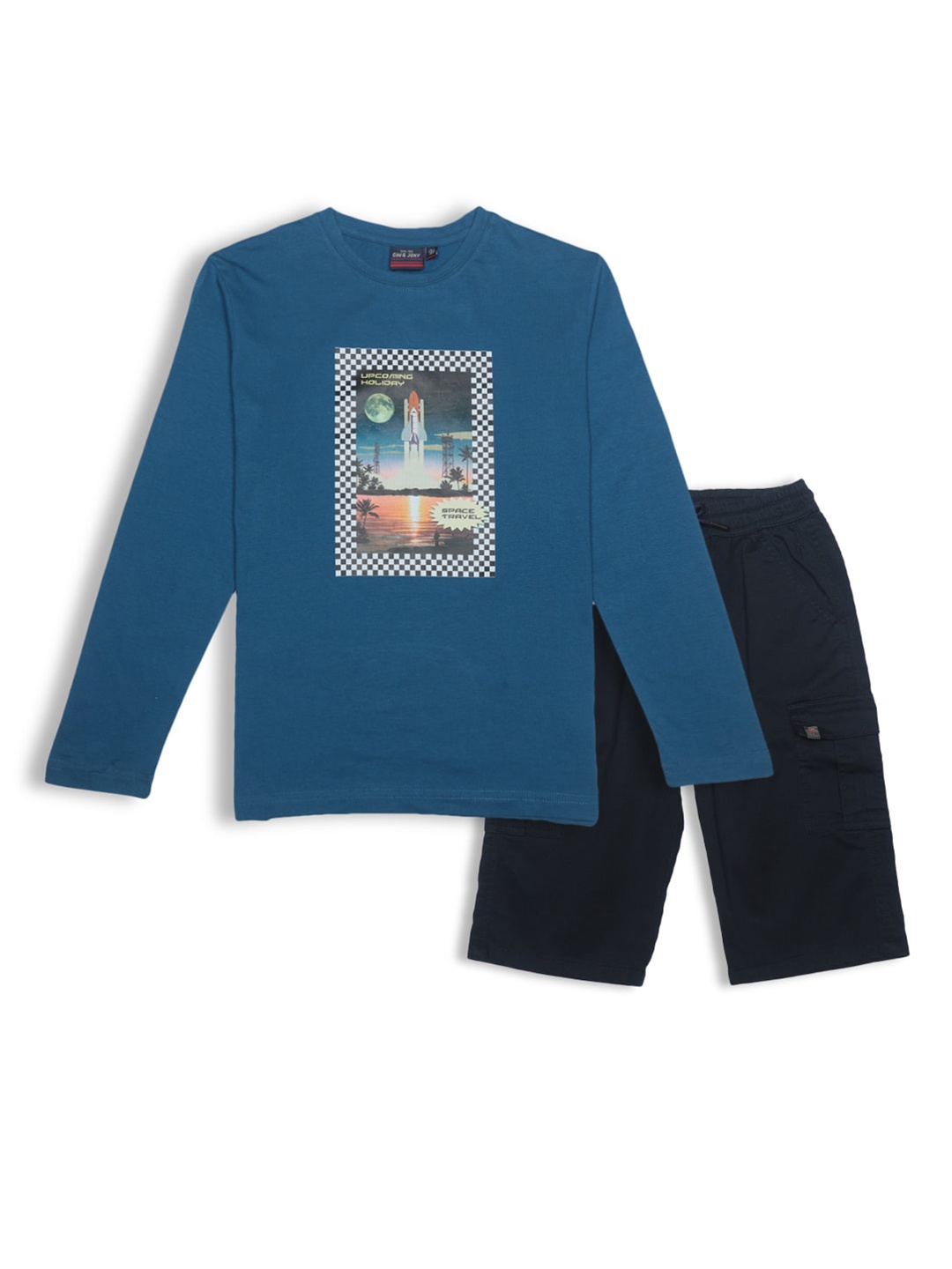 

Gini and Jony Boys Multicoloured Printed Applique T-shirt, Multi
