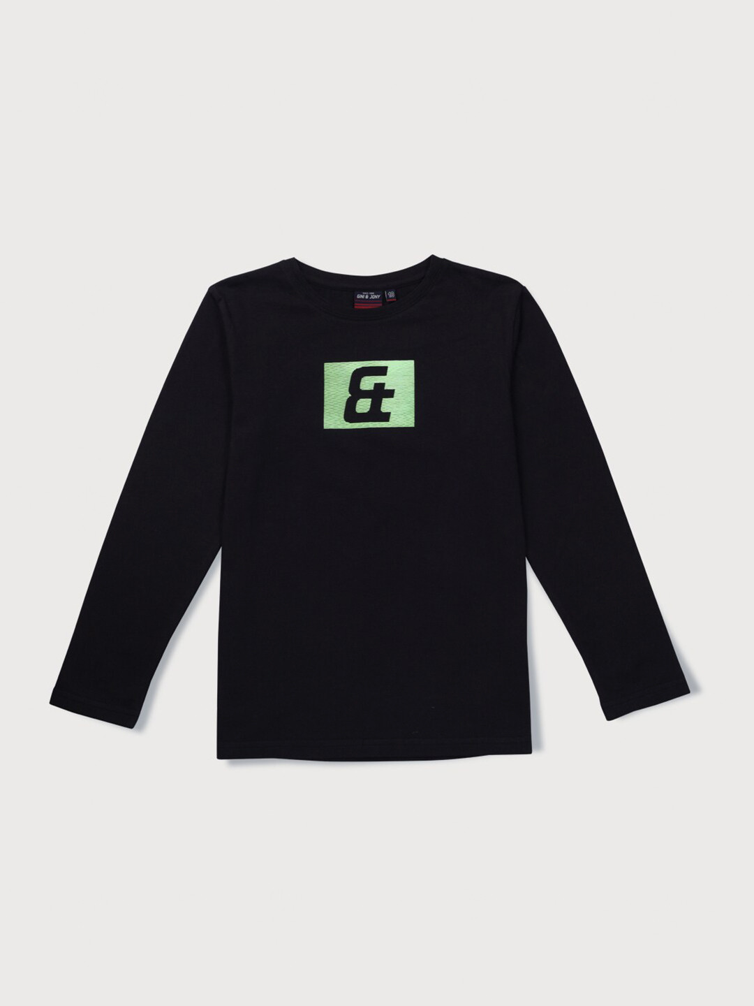 

Gini and Jony Boys Graphic Printed Cotton T-shirt, Black