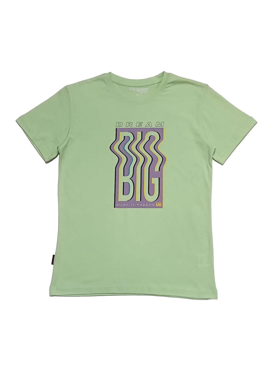 

Gini and Jony Boys Typography Printed Round Neck Short Sleeves Cotton T-shirt, Green