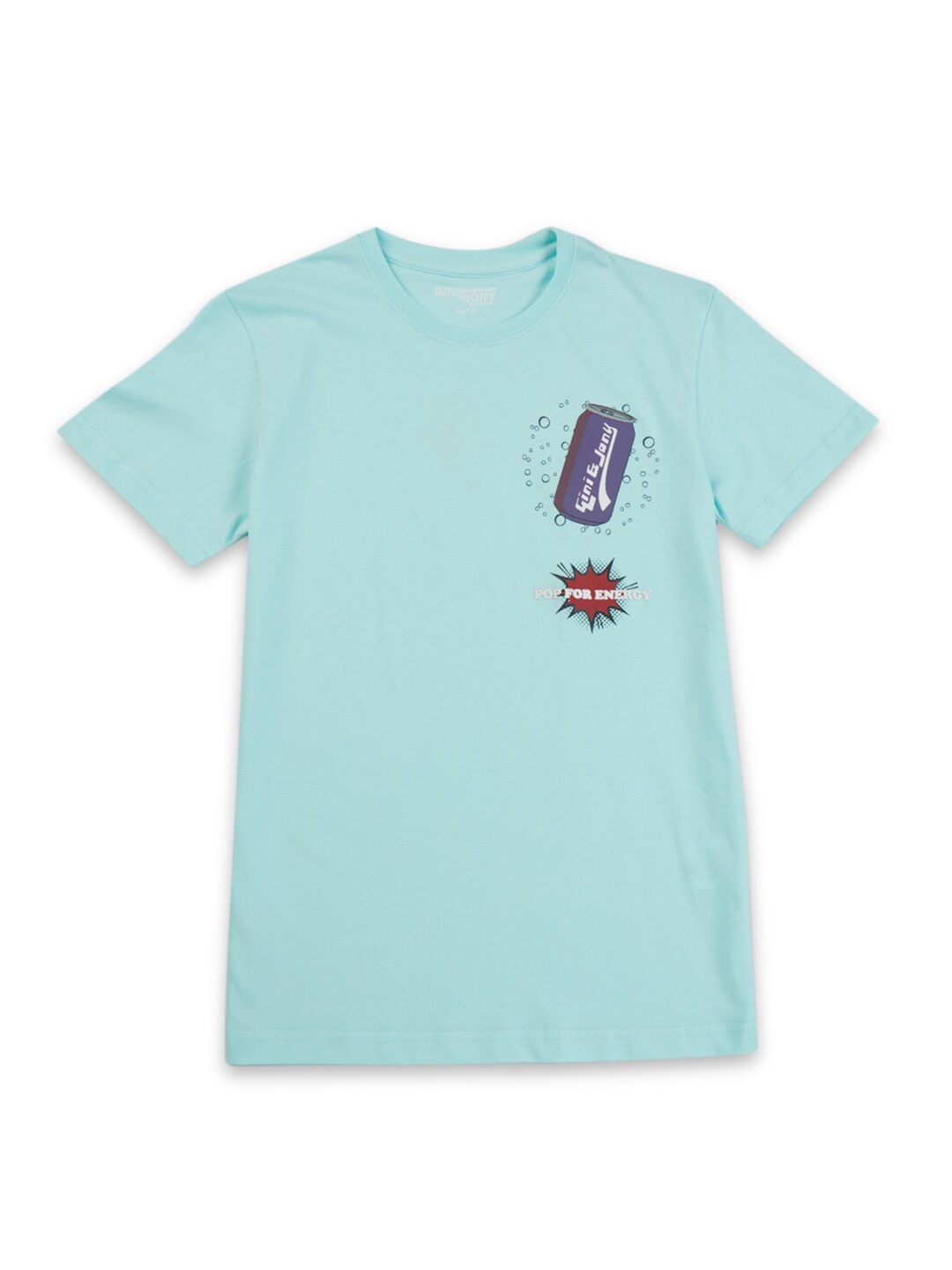 

Gini and Jony Boys Round Neck Cotton T-shirt, Blue