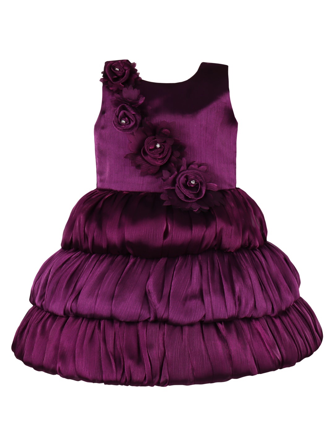 

Wish Karo Girls Embellished Satin Fit & Flare Dress, Purple