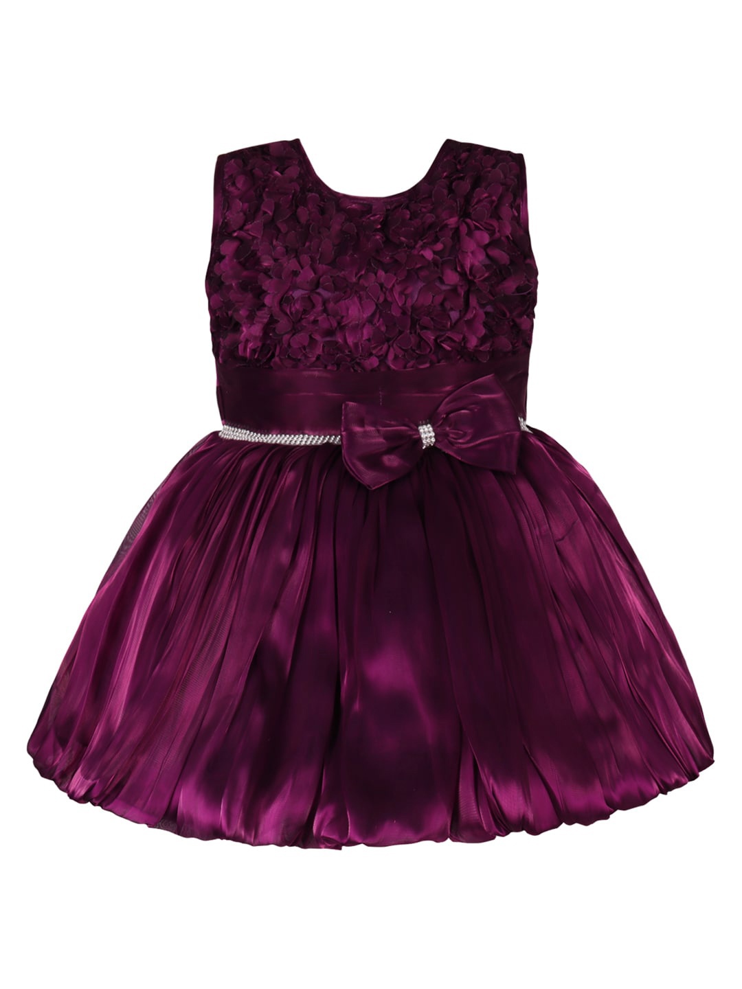 

Wish Karo Girls Embellished Satin Fit & Flare Dress, Purple