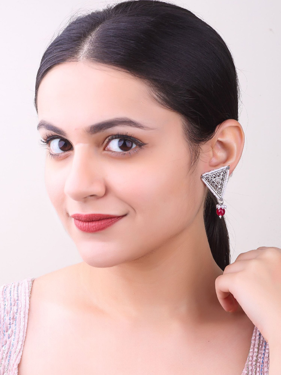

GRIIHAM Contemporary Stainless Steel Studs Earrings, Pink