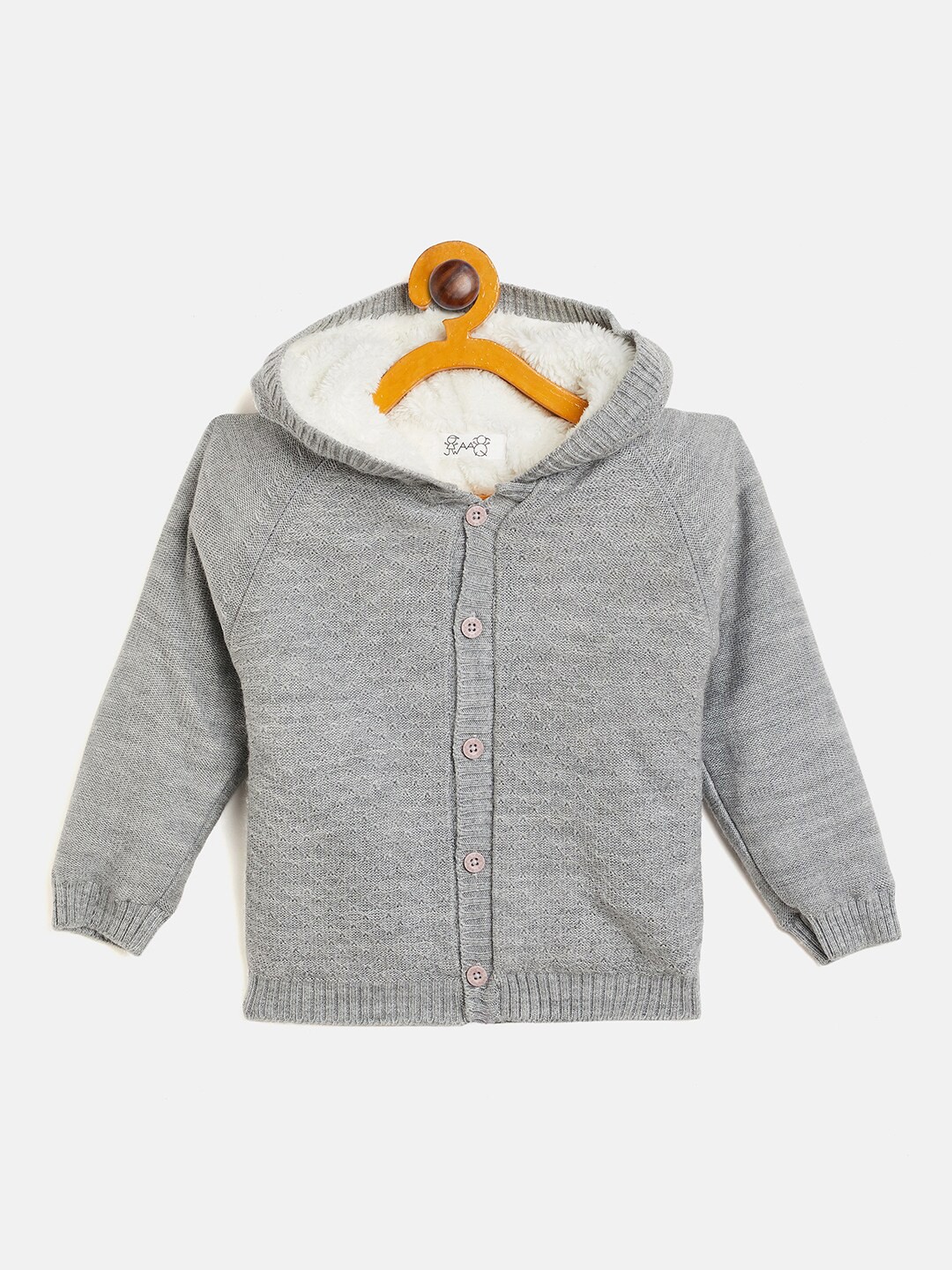 

JWAAQ Infants Kids Hooded Pure Cotton Cardigan Sweater, Grey