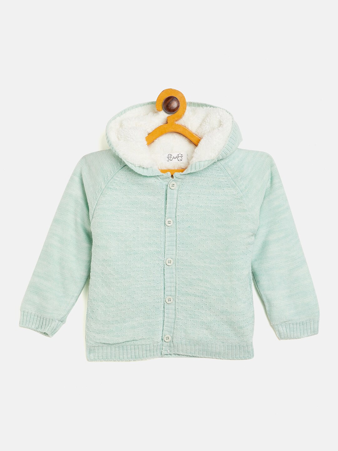 

JWAAQ Kids Hooded Neck Cotton Cardigan, Green