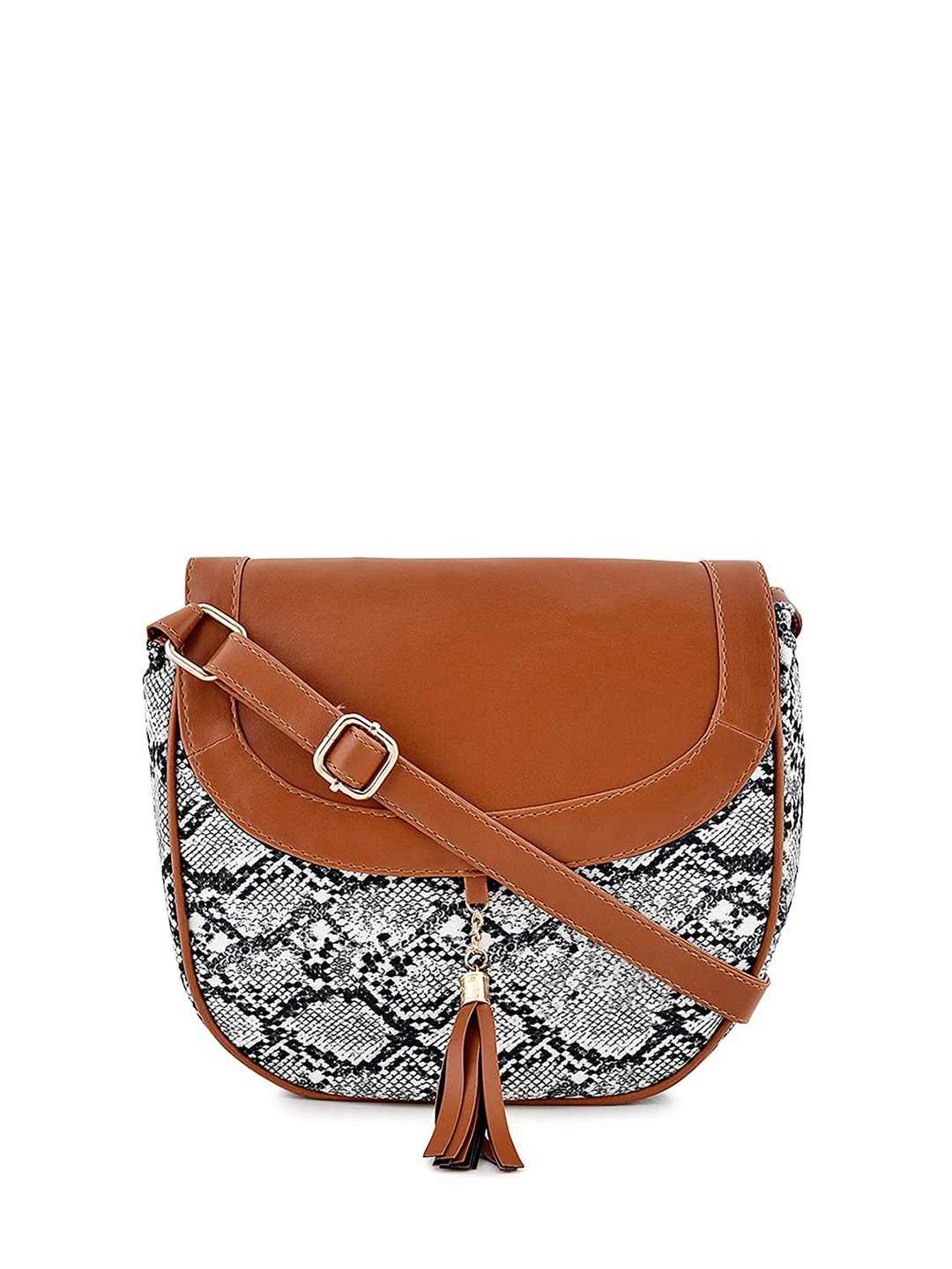 

Anouk Textured Structured Sling Bag with Tasselled, White