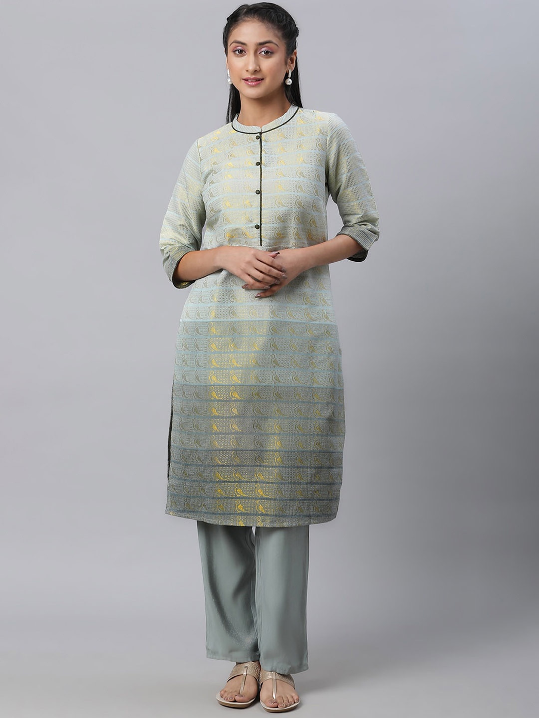 

AURELIA Printed Kurta, Grey