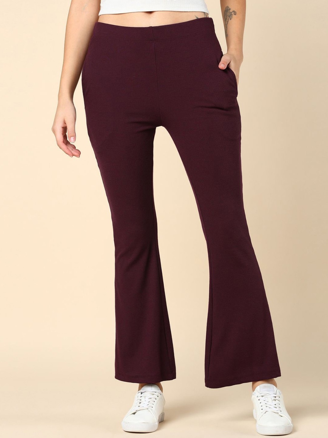 

House Of Zelena Women High Rise Maternity track Pant, Purple