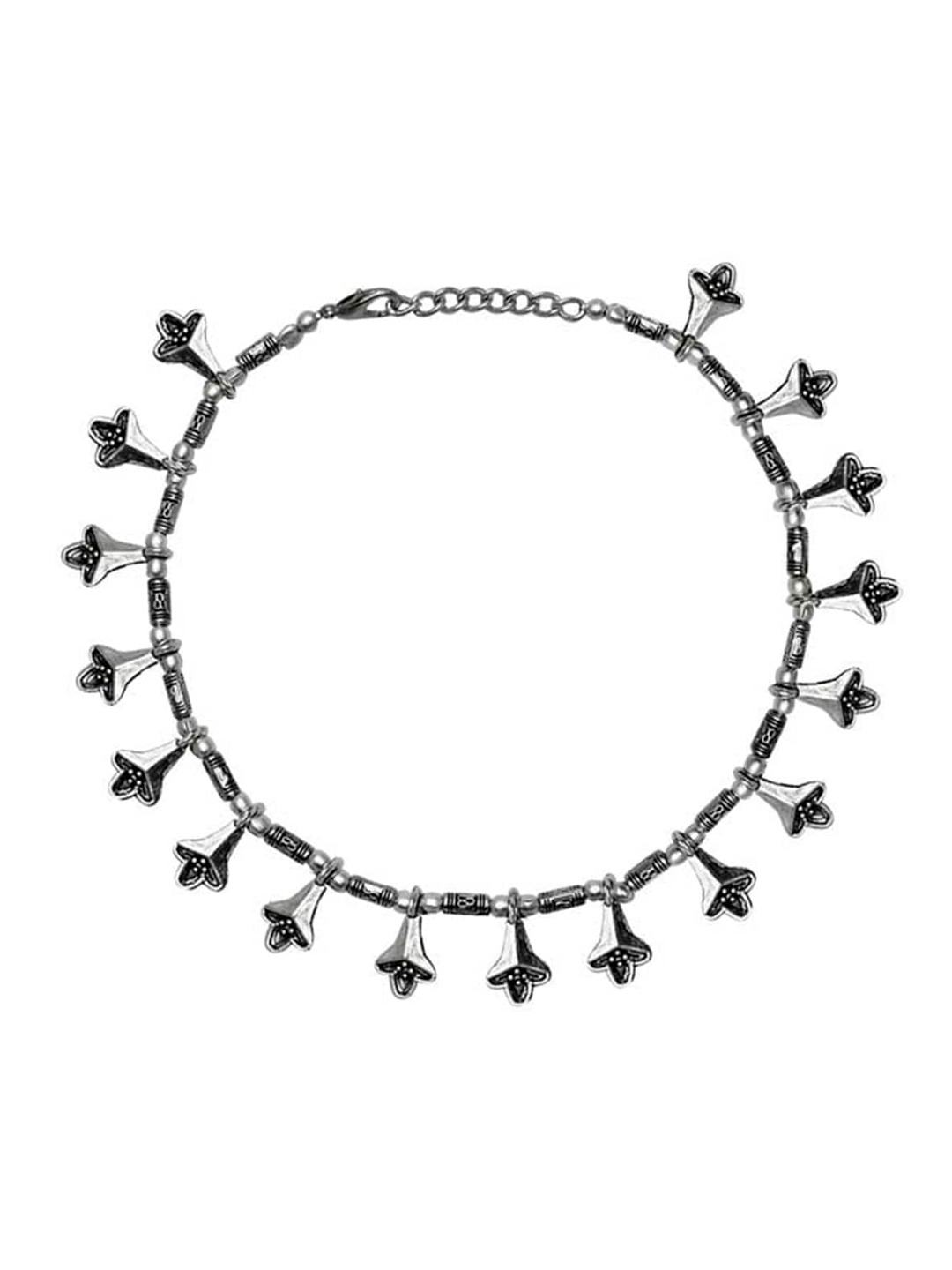 

Abhooshan Silver-Plated Oxidized Anklet