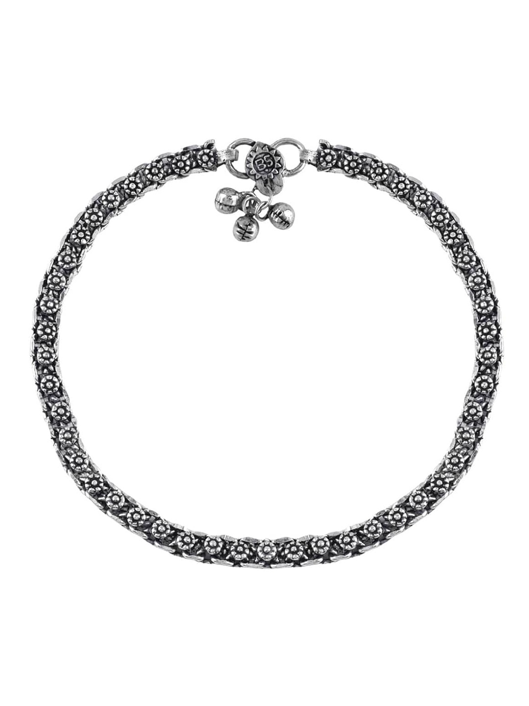 

Abhooshan Silver-Plated Oxidized Anklet