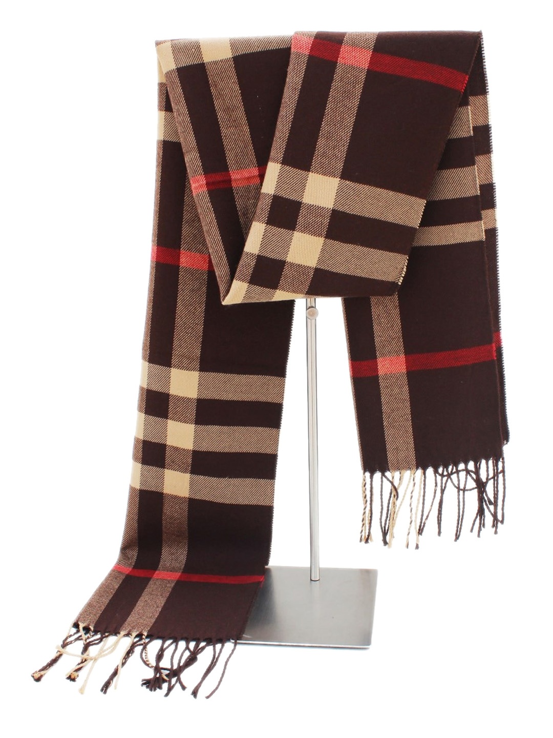 

Alexvyan Men Checked Acrylic Mufflers, Brown