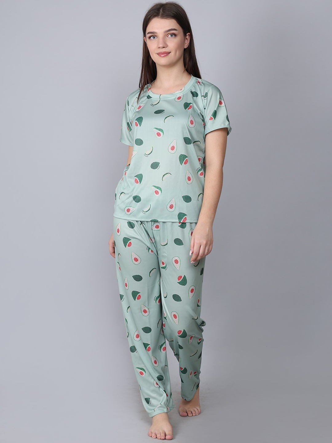 

XPIOX Conversational Printed T-Shirt and Pyjamas, Olive