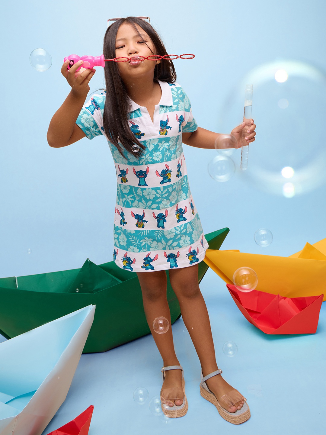 

The Souled Store Girls Conversational Printed Cotton T-shirt Dress, Multi