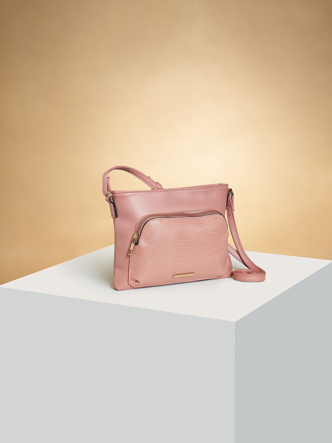 

Forever Glam by Pantaloons Structured Shoulder Bag, Pink