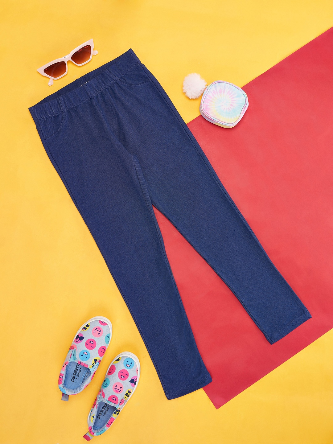 

Pantaloons Junior Girls Ankle Length Leggings, Blue