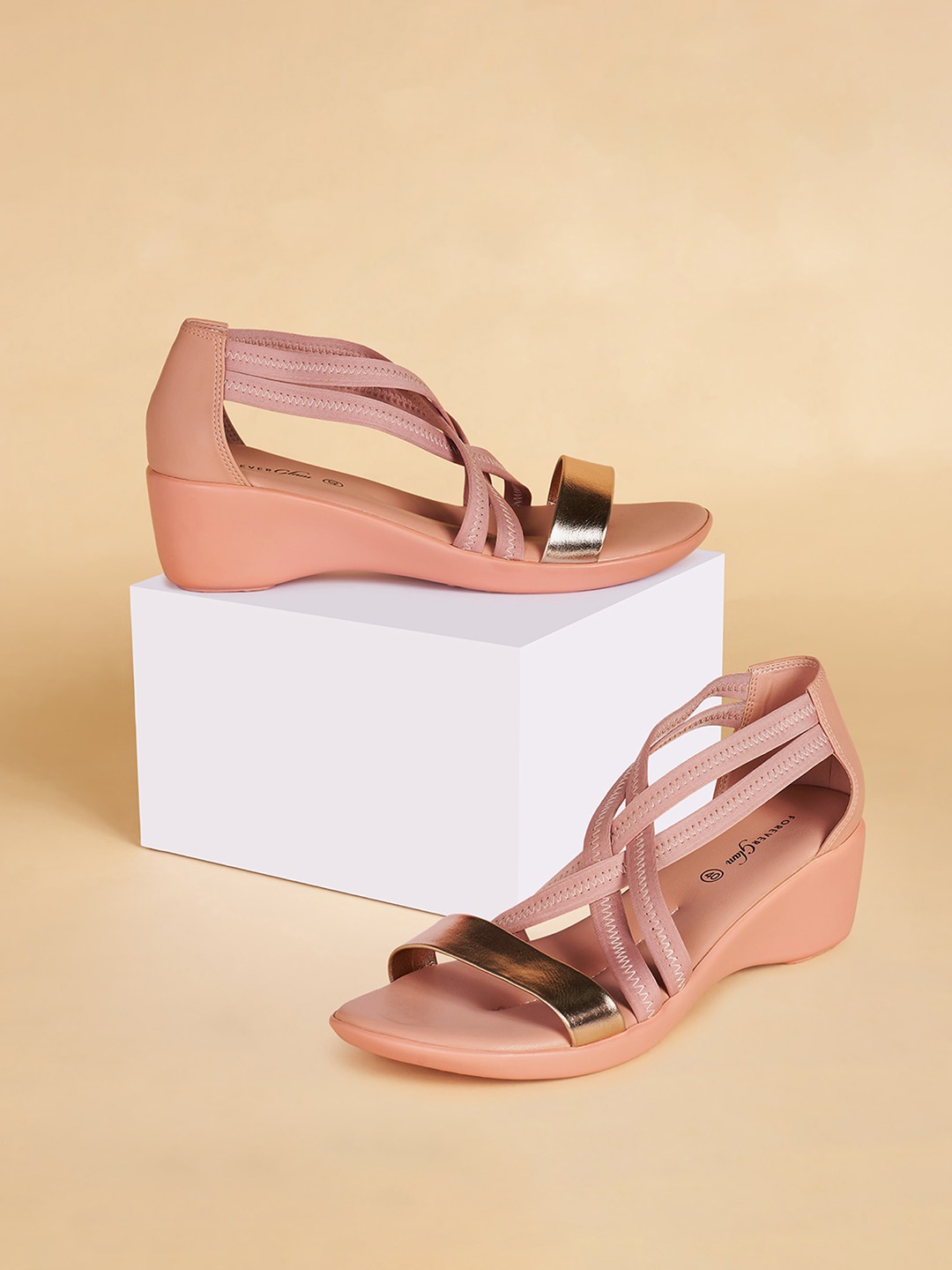 

Forever Glam by Pantaloons Pink PU Wedge Sandals