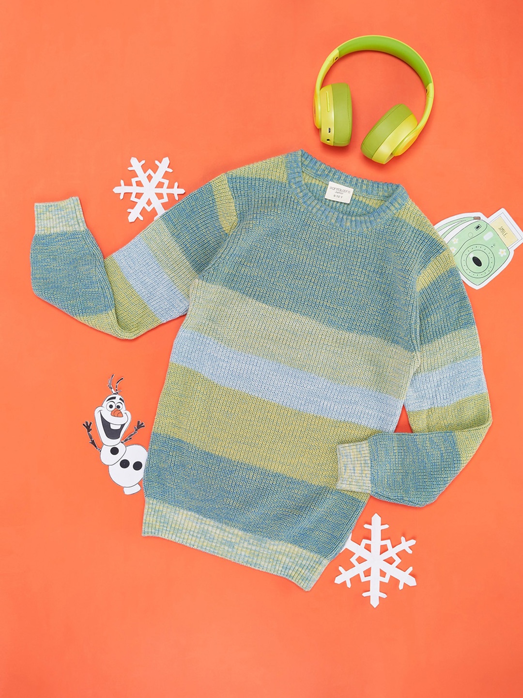 

Pantaloons Junior Boys Colourblocked Acrylic Pullover, Green