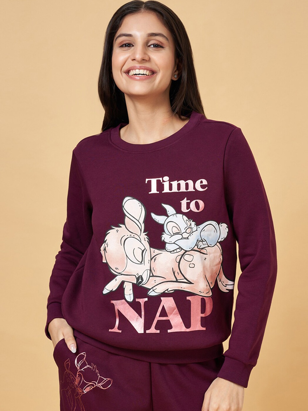 

Dreamz by Pantaloons Graphic Printed Cotton Pullover Sweatshirt, Burgundy