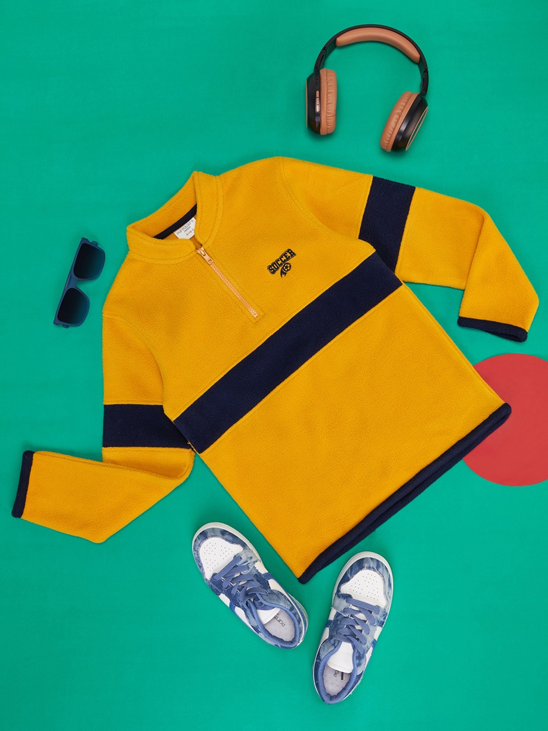 

Pantaloons Junior Boys Colourblocked Pullover Sweatshirt, Yellow