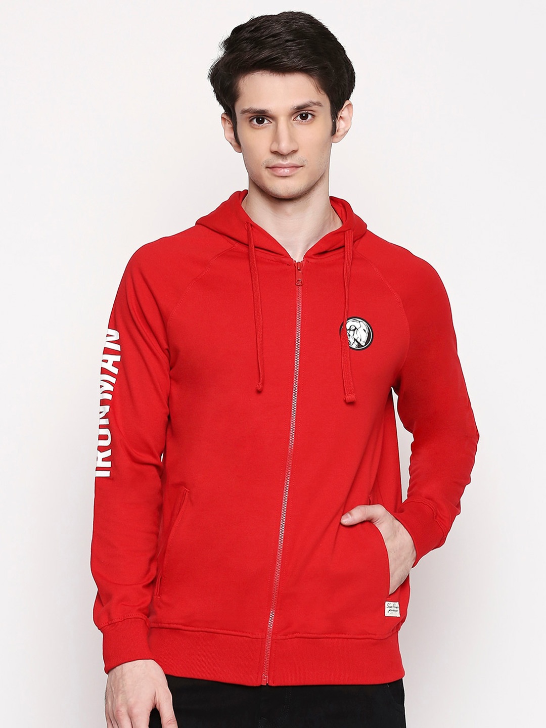 

SF JEANS by Pantaloons Hooded Cotton Sweatshirt, Red
