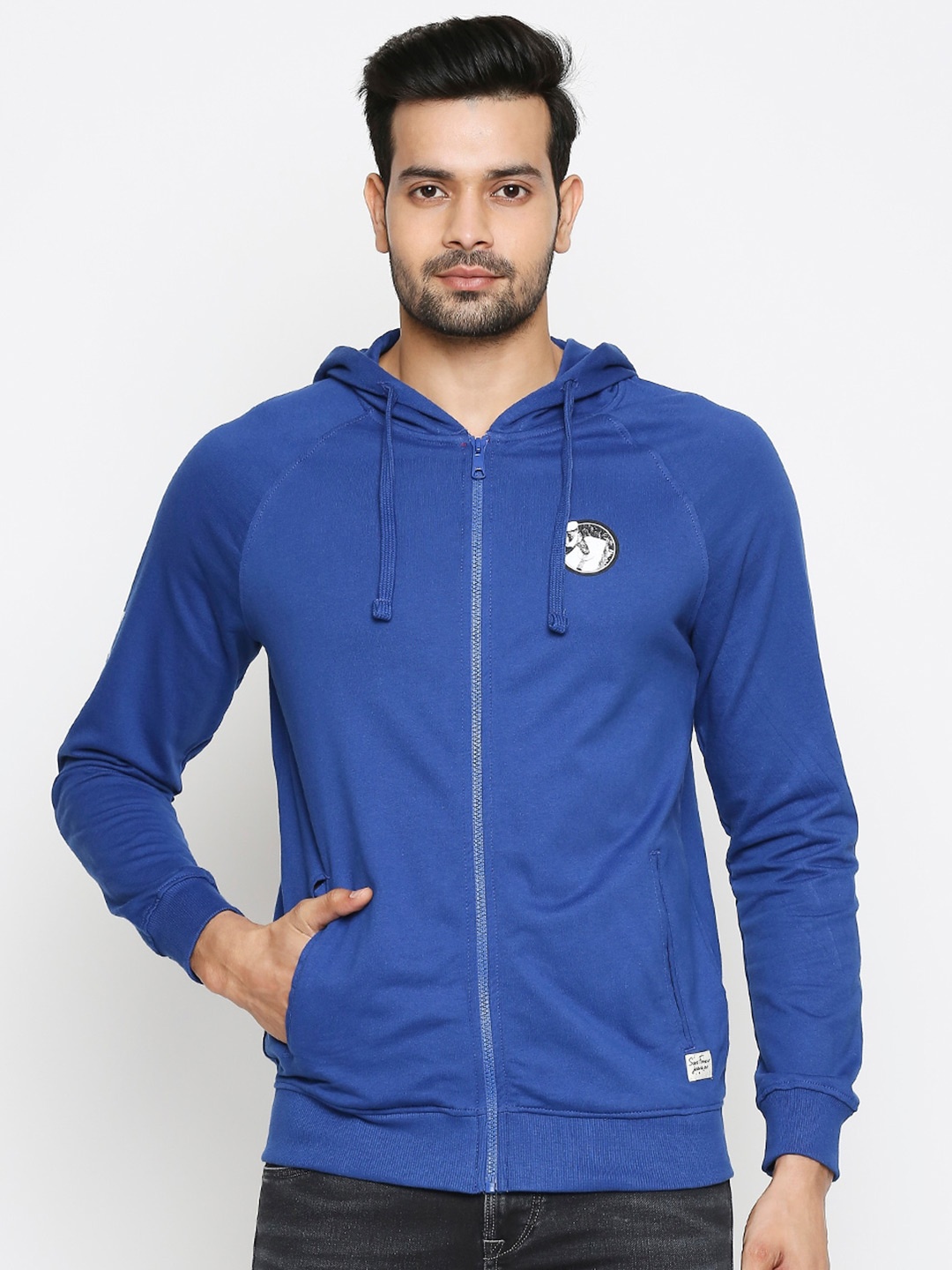 

SF JEANS by Pantaloons Hooded Cotton Sweatshirt, Blue
