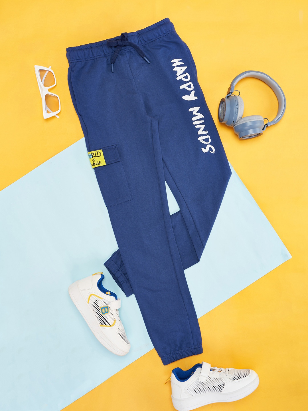 

Pantaloons Junior Boys Cotton Relaxed-Fit Joggers, Blue