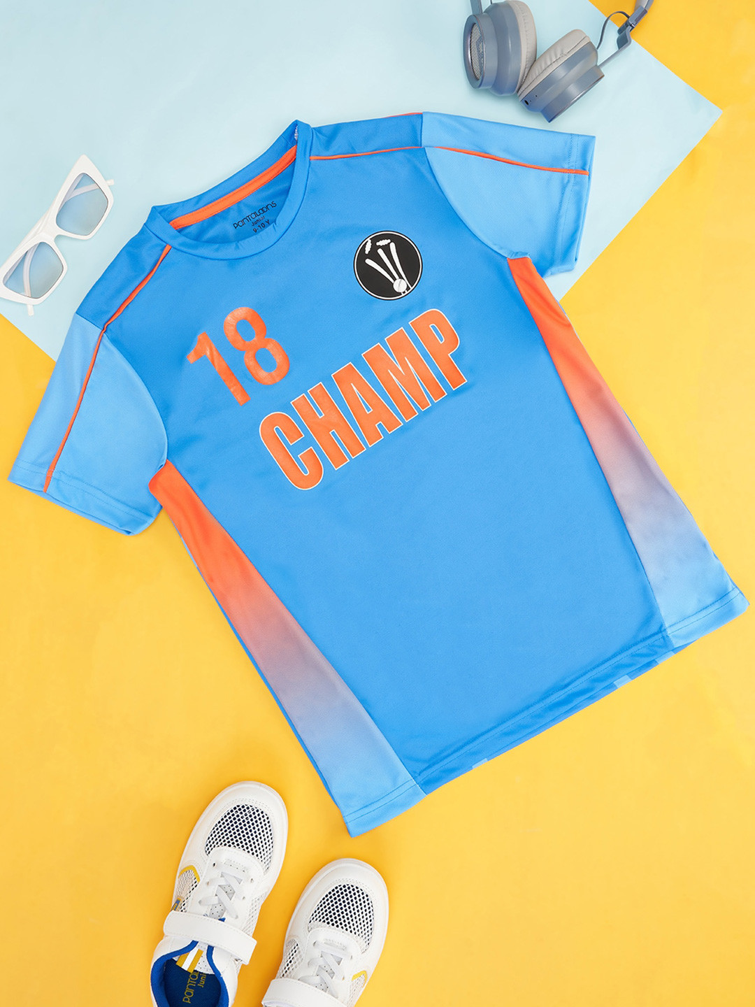 

Pantaloons Junior Boys Sports Printed T-shirt, Blue