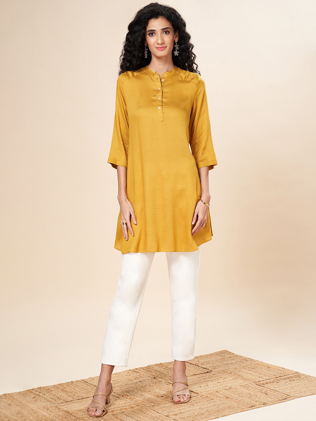 

Marigold Lane Mandarin Collar Tunic, Mustard