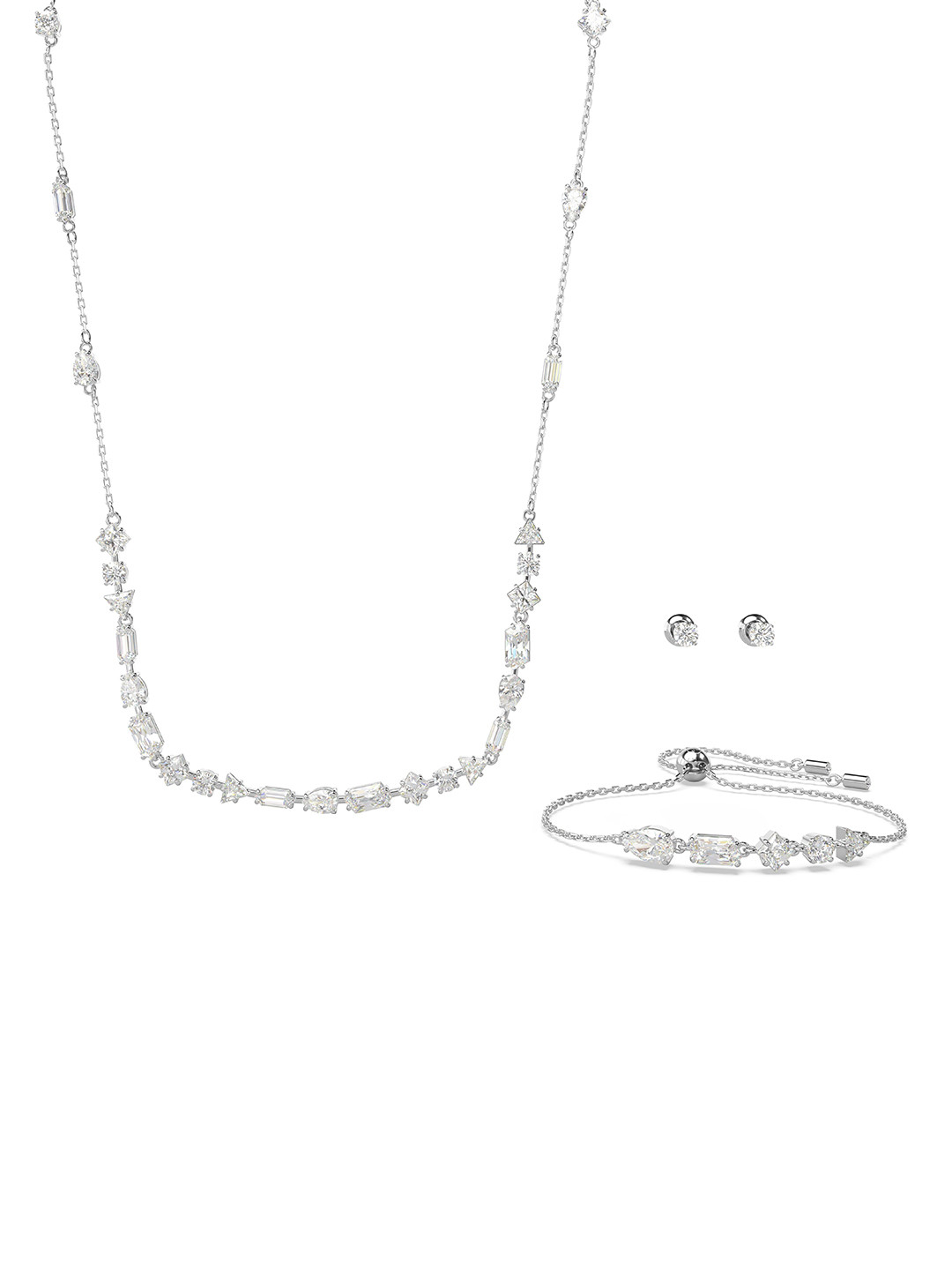 

SWAROVSKI Silver-Plated Crystal Studded Necklace And Earrings, White