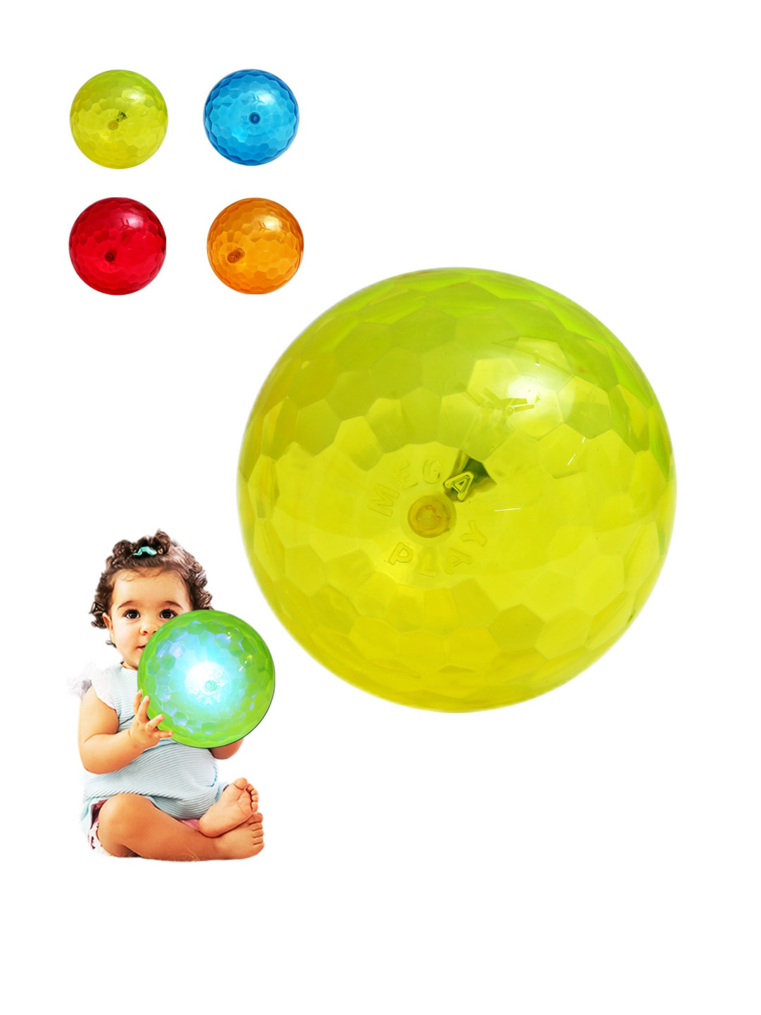 

WEMBLEY Kids 6-Pcs Bouncing Beach Antistress Light Led Balls, Red