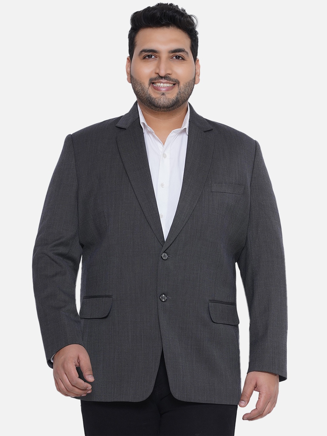 

Santonio Plus Size Single Breasted Formal Blazers, Charcoal