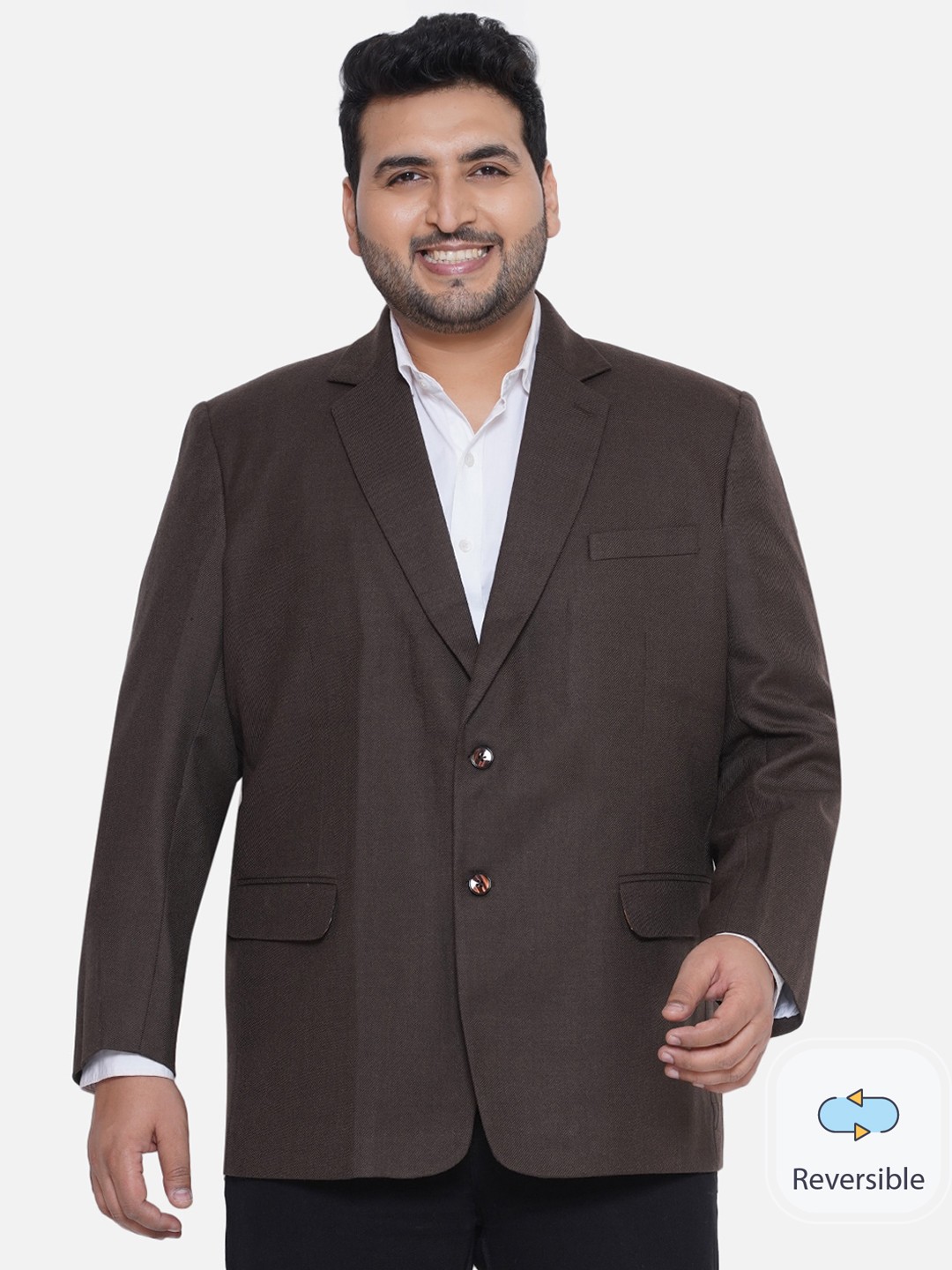 

Santonio Plus Size Single-Breasted Blazer, Brown