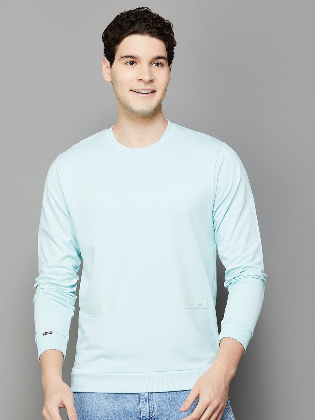 

Bossini Round Neck Pullover Cotton Sweatshirt, Blue