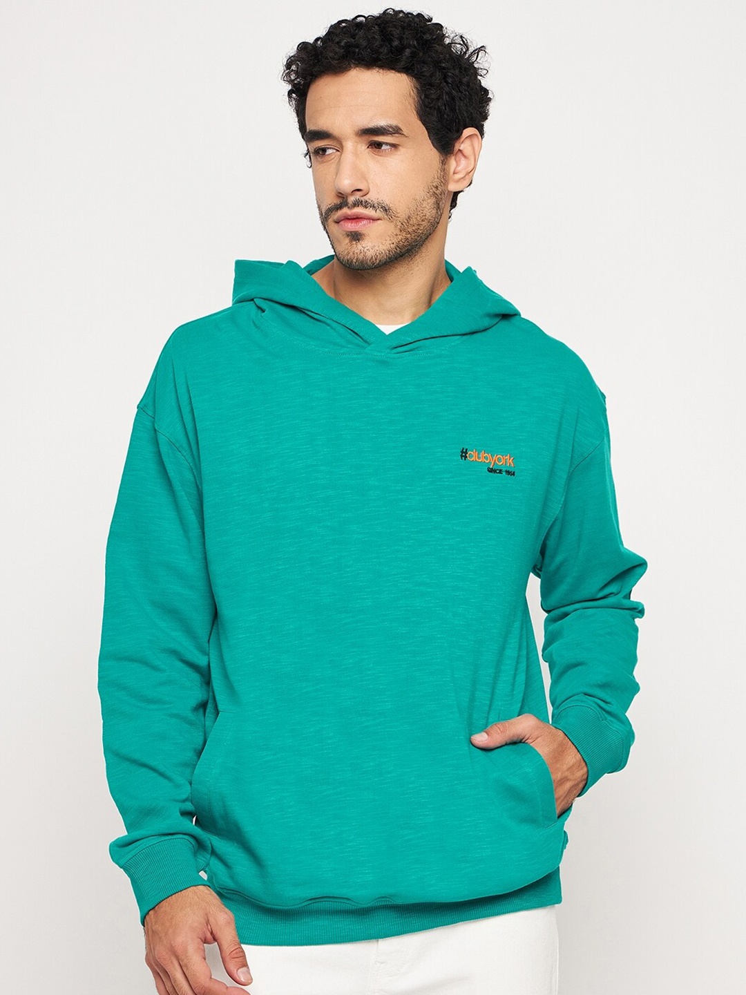 

Club York Hooded Cotton Sweatshirt, Blue