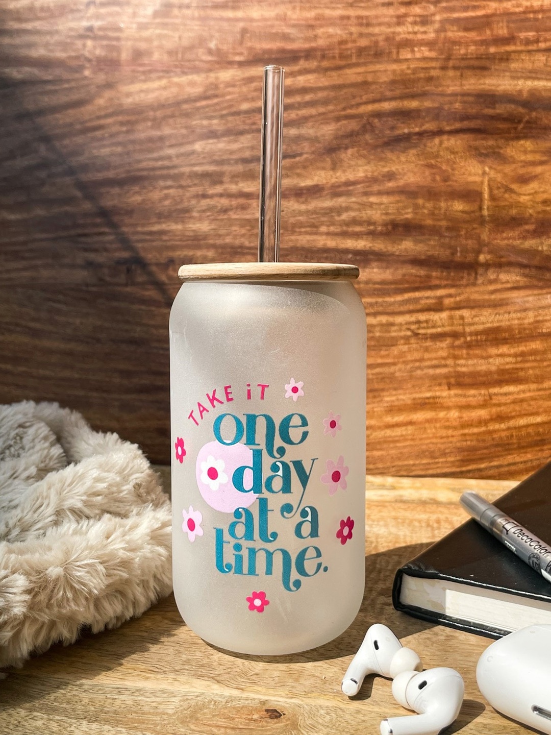 

1219 Avenue Transparent Printed Tall Frosted Tumbler with Straw & Lid